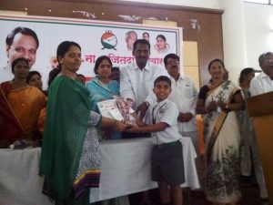 Swaraj Thaware got the first Prize in Ajit Elocution Competition