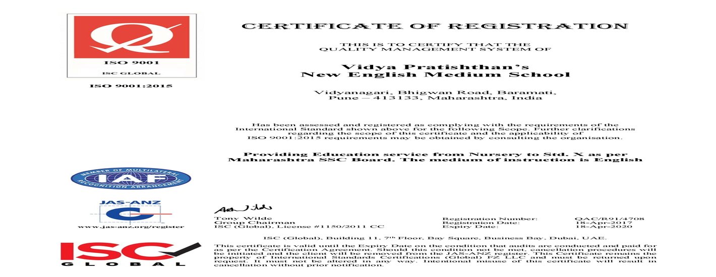 ISO 9001:2015 Certificate by ISC Global & JAS-ANZ